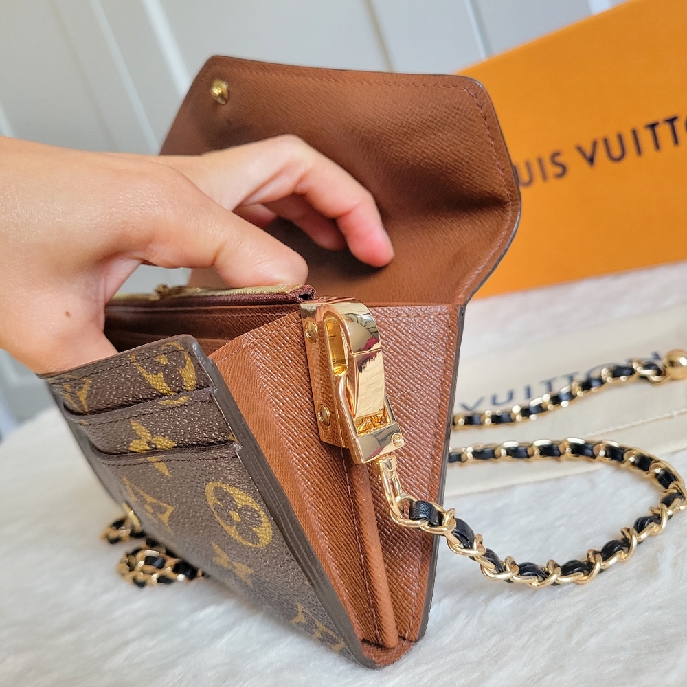 Louis Vuitton Monogram Wallet with Gold Chain - Picture 14 of 16